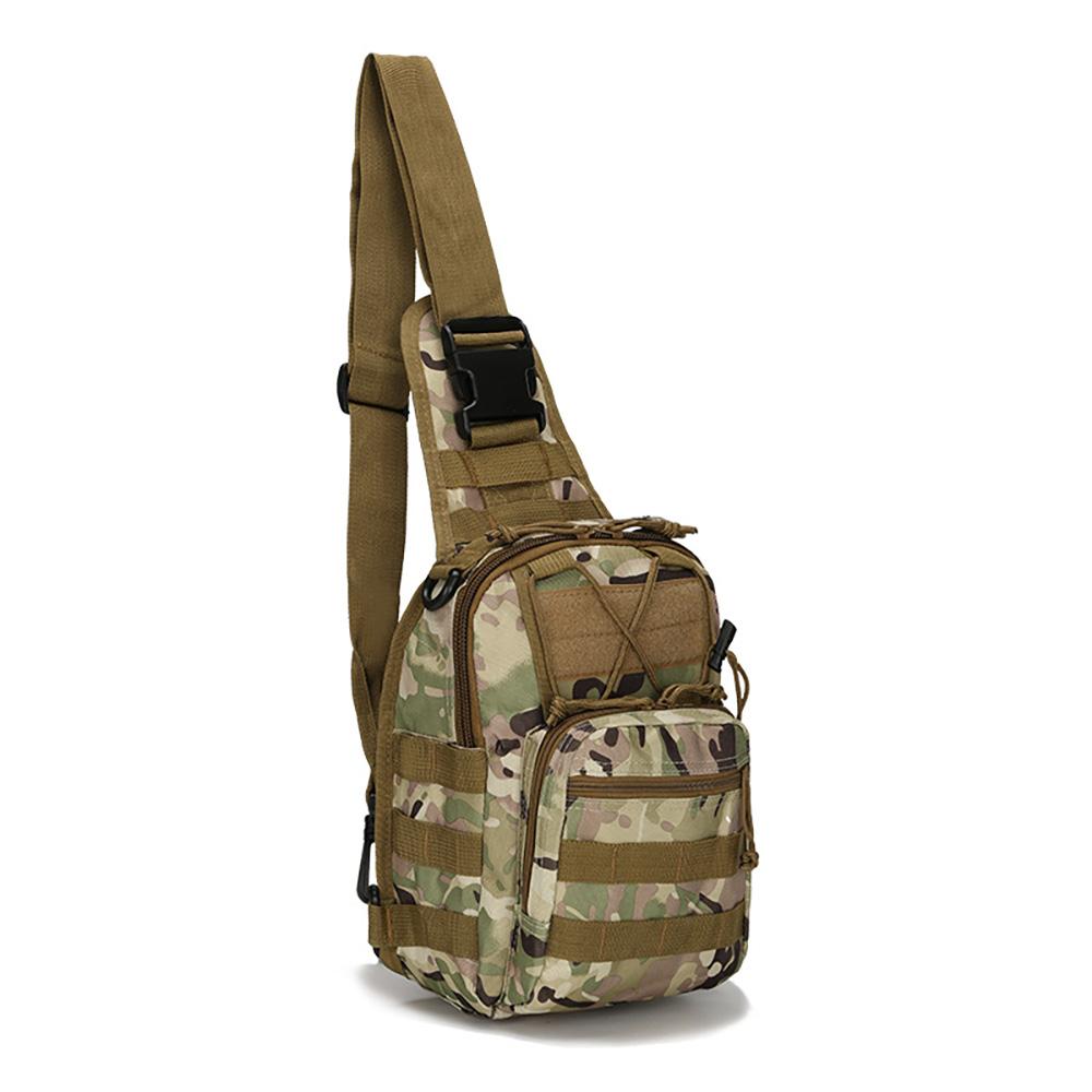Men'S Outdoor Molle Chest Bag Camo Shoulder Bag Sling Backpack Oxford Mountain Climbing Camping Fishing Trekking Chest Pack