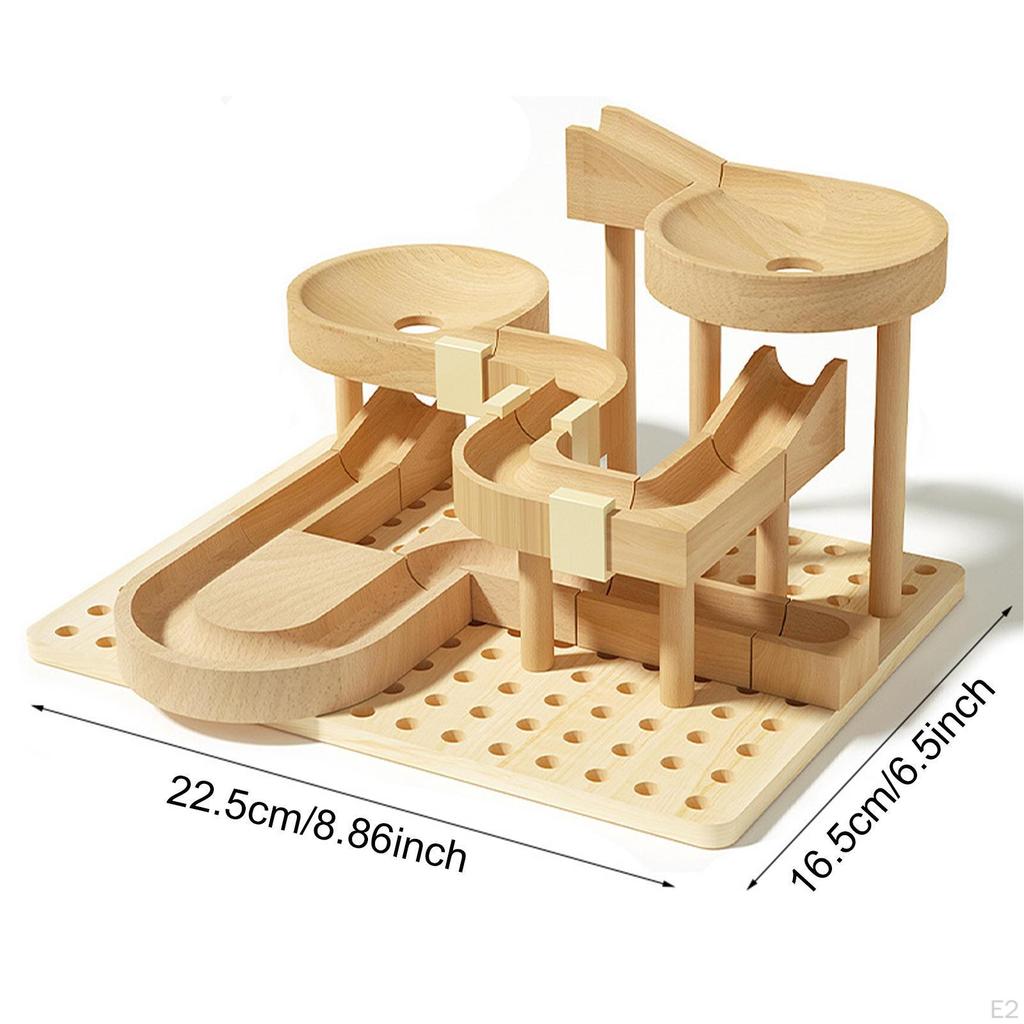 DIY Wooden Track Marble Toy Building Kits Jigsaws Toys Educational Blocks for Hobby