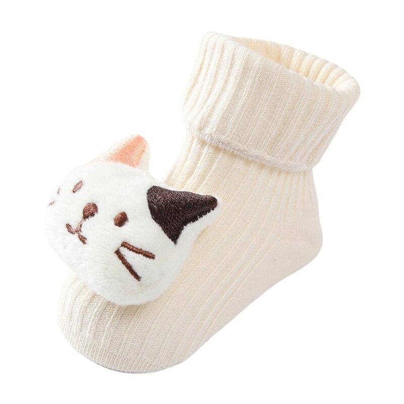 

Хлопковые носки для новорожденных девочек и мальчиков от 0 до 1 года, носки с изображением животных, противоскользящие носки средней длины на трубке One Size