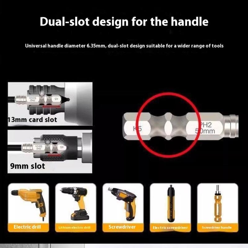 Magnetic Screwdriver Bit Set Steel 1/4inch Shank Electric Screwdriver Bit Crossed Head Impact Screw Driver Bit