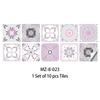 10pcs Grey and Pink Tiles Sticker Kitchen Wardrobe Bathroom Home Decor Self-adhesive Crystal Hard Film Art Wall Decals