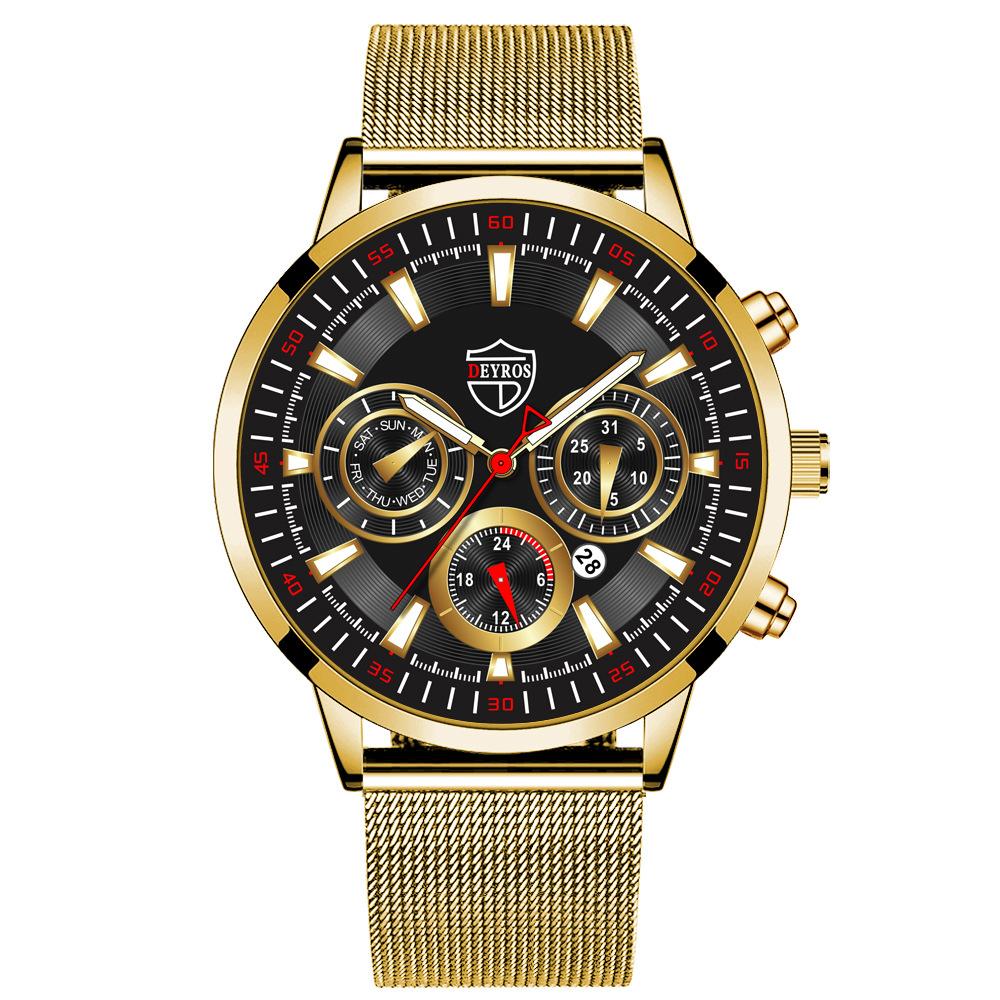 Moderne Herrenuhr Kalenderuhr Business-Uhr Herren-Edelstahluhr Hand Quarzuhr