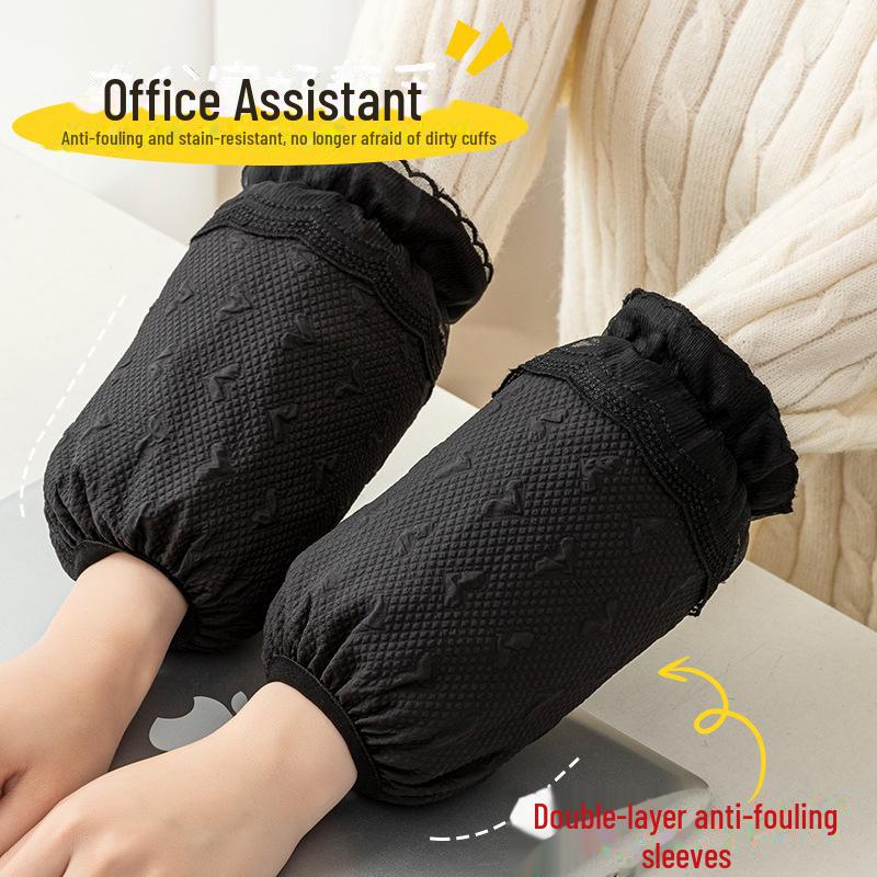 Women's White Lace Waterproof Sleeves - Anti-Fouling, Autumn/Winter Style