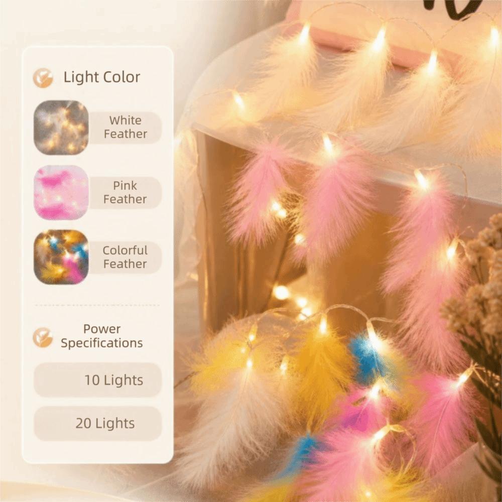 Decoration Lights Feather Led String Light Multi-Color Christmas Decorations Thanksgiving