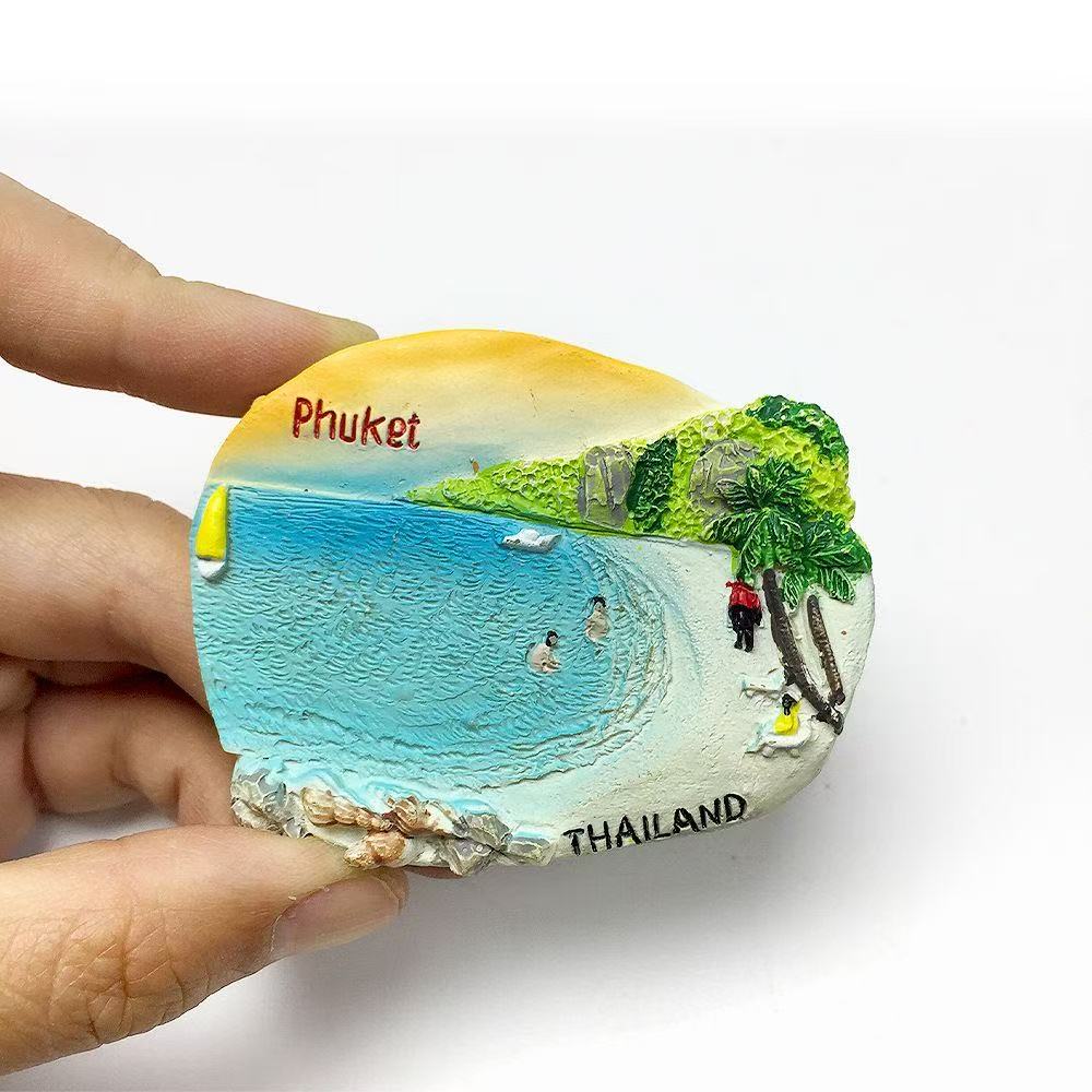 Phuket Island Landscape Fridge Magnet - 3D Thailand Souvenir Tropical Beach & Limestone Decor Unique Asian Gift Send To Friends
