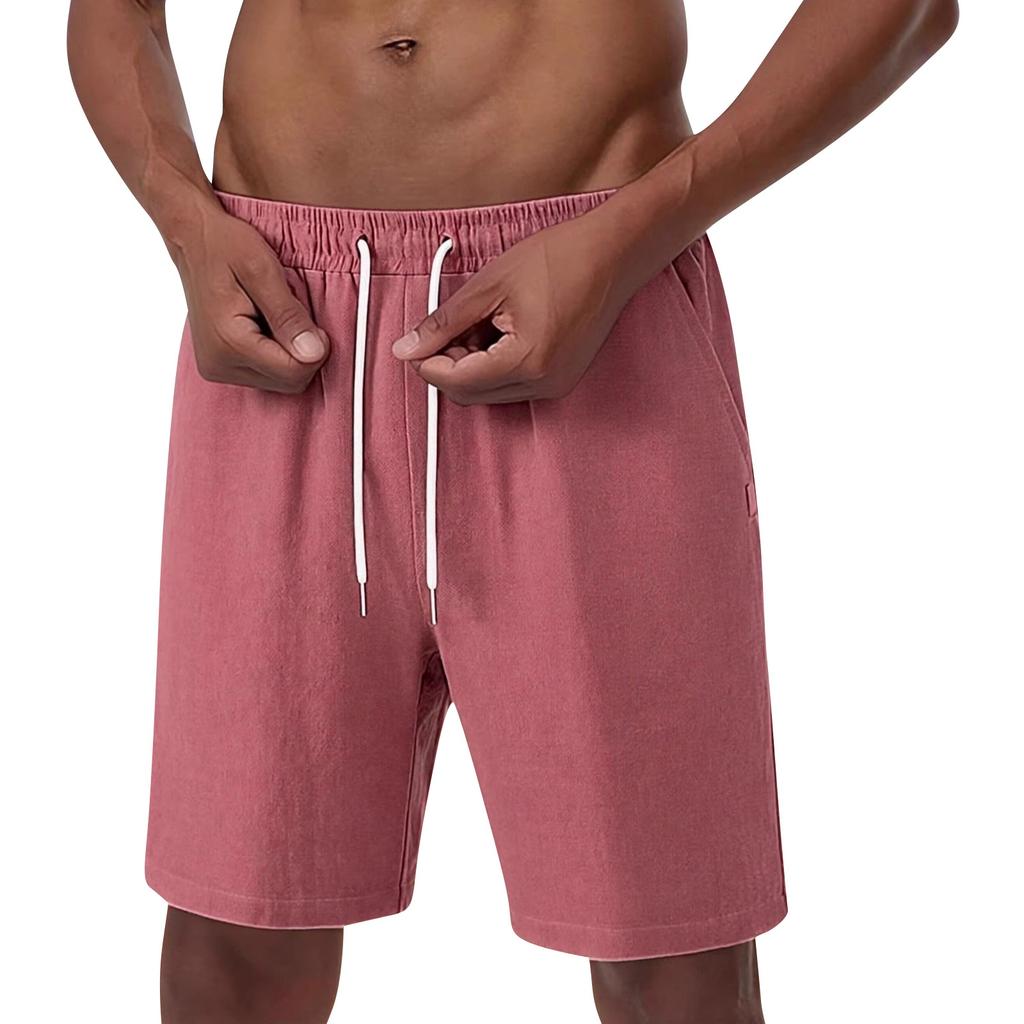 Cotton Shorts Men with Drawstring Waist Mens Sweat Shorts Relaxed Fit Shorts for Men Casual Wear Lightweight Bermudas Para Hombres