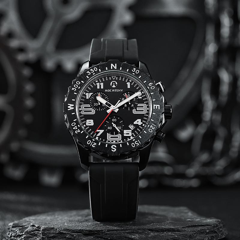 Mens Watches Colorful Sport Watch Luxury Men Quartz Wrist Watches Chronograph Male Clock Chronograph Silicone Watch