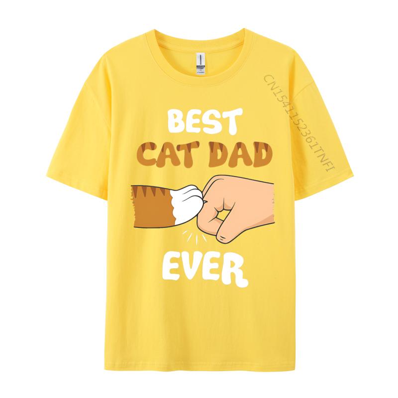 T-Shirt für Männer Bester Katzenpapa aller Zeiten Vatertag T-Shirts Baumwolle Oberteile T-Shirts Rundhals Herrenbekleidung Übergröße