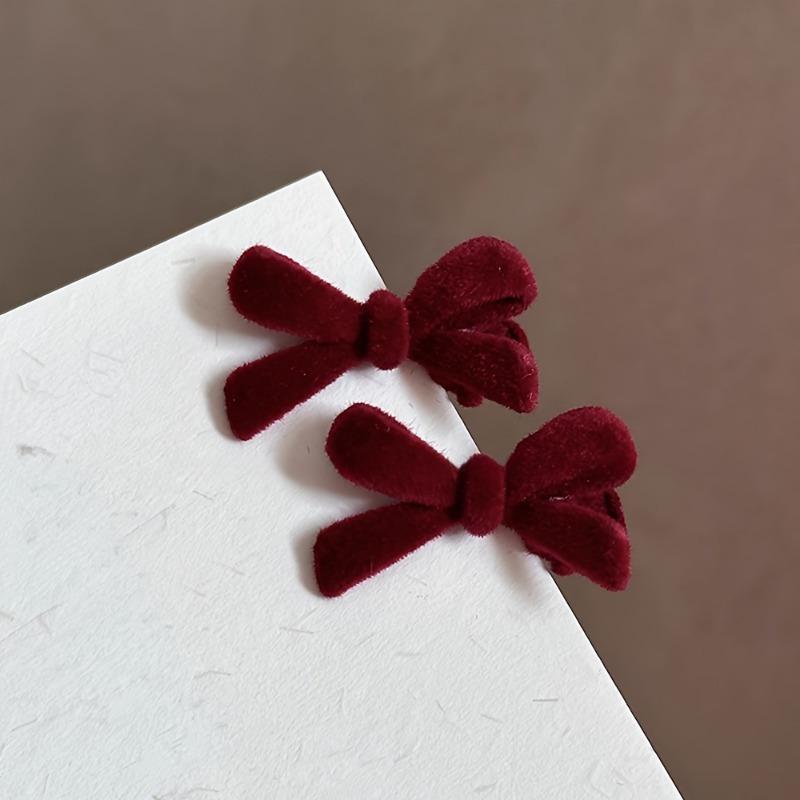 Elegant Lint Bowknot Hairpin-2 One Suit, Solid Color Bow Hair Styling, Suitable for Women's Daily Wear
