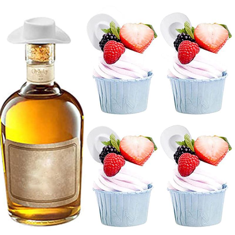 10pcs Plastic Mini Cowboy Hats Bachelorette Drinking Bottle Cap Hen Party Beer Hat Cupcake Decor Birthday Wedding Party Favors
