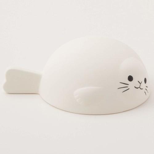 Sun Art Cute Tableware "Seal Kitchen Utensils, Smooth Unglazed Pottery" Seal Rice Measure/Measuring Cup, 180ml, White, SAN2844