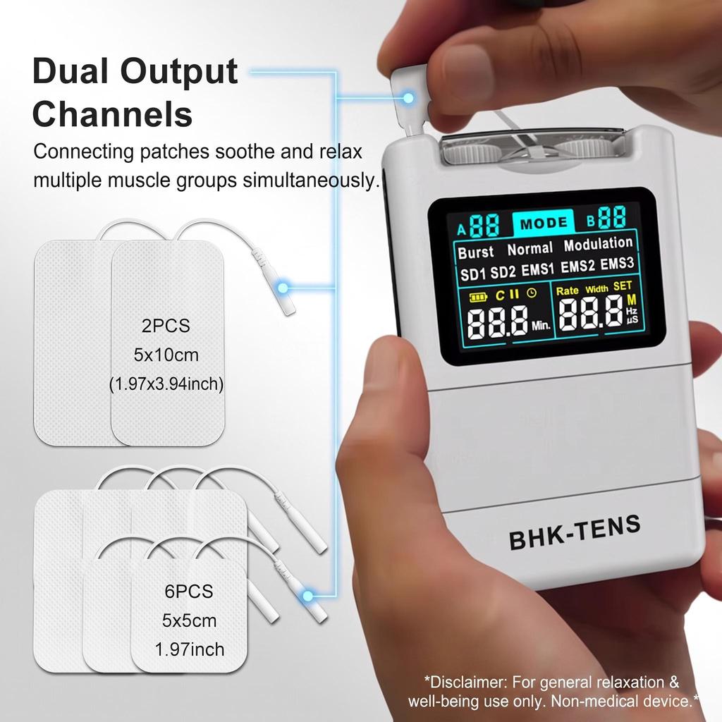 Stimolatori Muscolari Elettrici EMS TENS a Impulsi Canale Doppio 40 Livelli di Intensità Ricaricabile Accessori per Rilassamento Corporeo Fitness Strumenti Fornitura