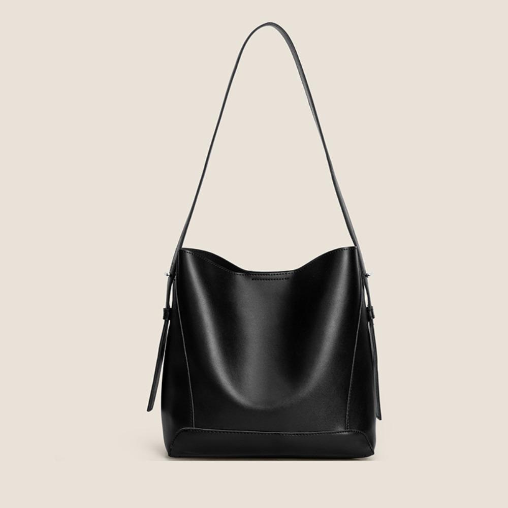 Split Leather Designer Shoulder Bag Underarm Design Casual Style Bucket Basket Bag New Fashion Cowhide Material Crossbody Bag