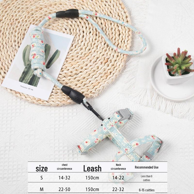 Denim Wear-Resistant Dog Leash & Harness for Small Dogs and Cats