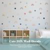 4 Sheets Cute Wall Decals DIY Rainbow Dots Stars Theme Boys Kids Room Wall Stickers Removable Vinyl