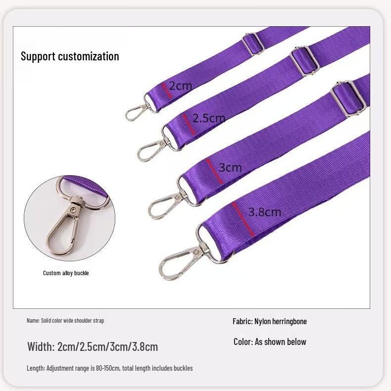 Neuer verstellbarer Crossbody-Schultergurt aus Nylon - Einfarbig, verbreitertes und verdicktes Design