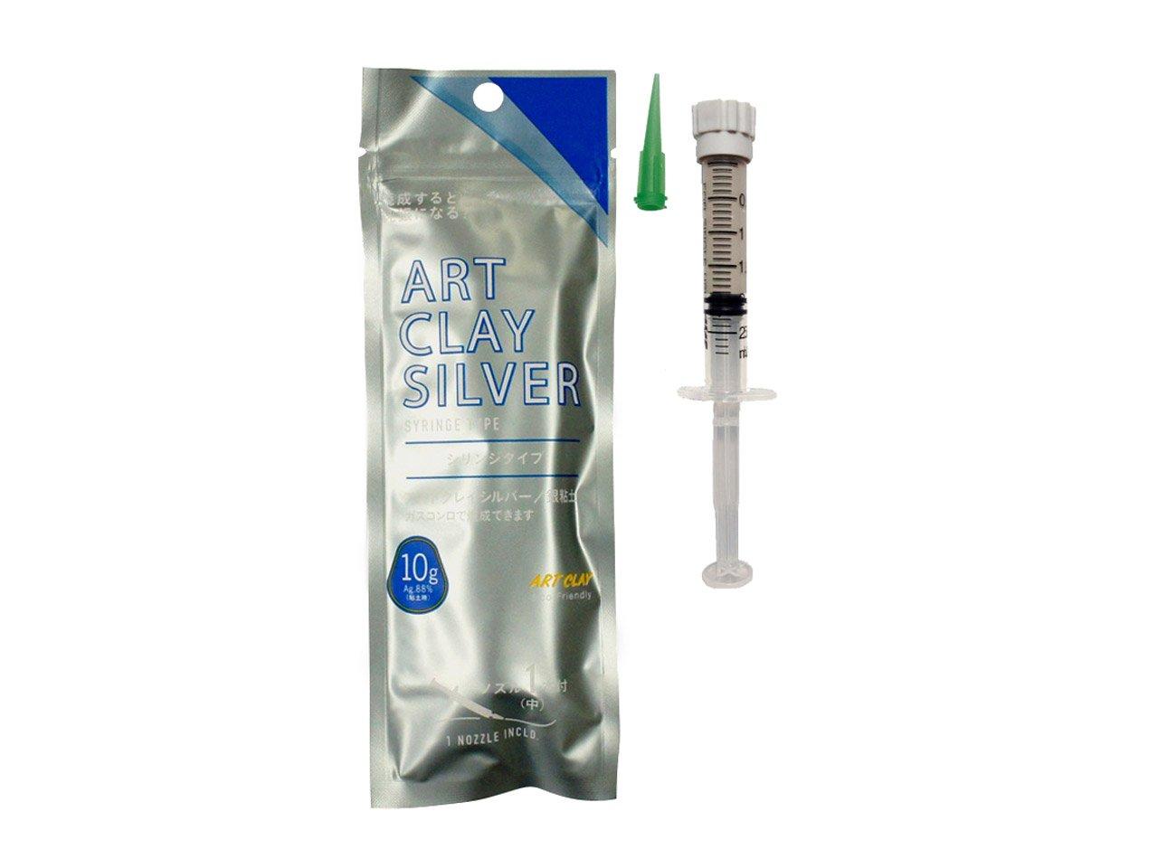 ART CLAY Aida Chemical Industry Art Clay Silver Syringe Type 10g (with 1 nozzle)