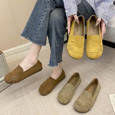 Chaussures Doudou à semelle plate 2025 nouvelles chaussures décontractées antidérapantes pour grand-mère chaussures simples à semelle souple antidérapante chaussures de travail pour mère à une pédale pour femmes