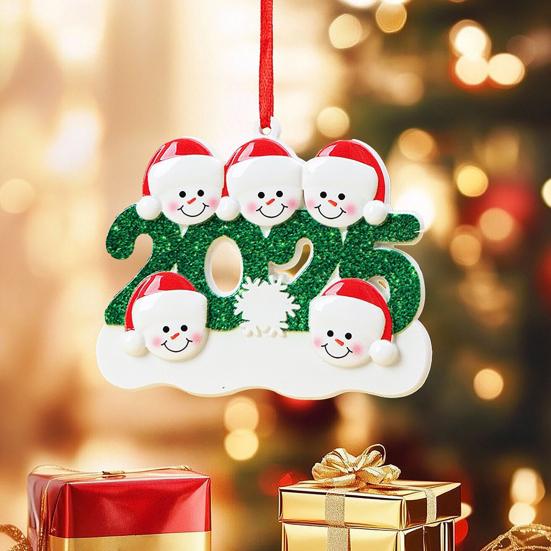Personalized Christmas Ornaments 2025 Custom Family of 2/3/4/5/6 Snowman Ornaments for Xmas Tree Decor