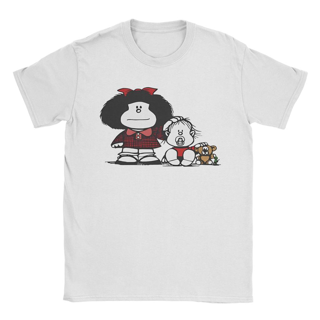 Vintage Mafalda With Swimsuit Tshirts For Unisex Unisex O Neck Pure Cotton T Shirt Mafalda Cartoon Tee Shirt 4xl 5xl Tops