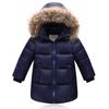 Nature Fur Winter Down Jacket for Boys Coats Girl Clothes Children's Clothing Thicken Outerwear Parka