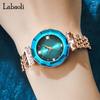 Stylish and cute crystal wristwatch for stainless gift for gold and women, waterproof, brand-name, business-oriented, steel, luxury, cute, her, blue.
