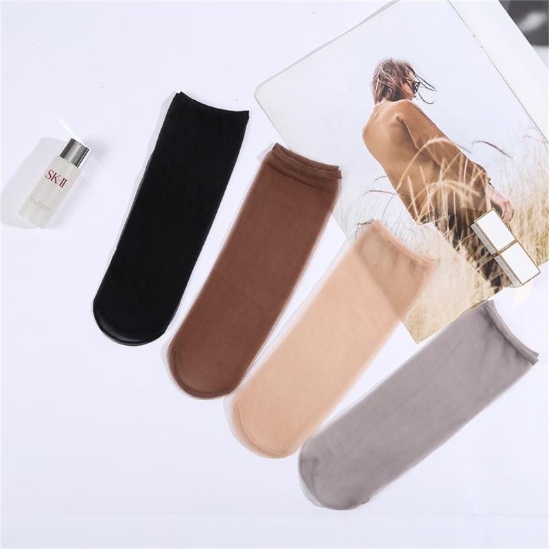 Casual Breathable Short Stocking Dots Ultra-Thin Crystal Silk Solid Color Snag-proof Silk Sock for Women Summer Daily
