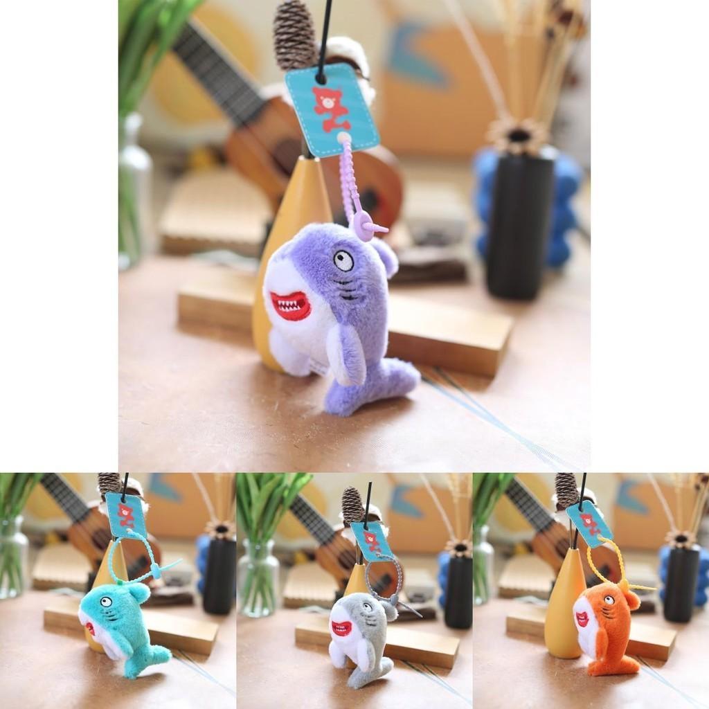 Charming Cartoon Shark Plush Pendant Ultra Soft Short Plush Keychain Doll