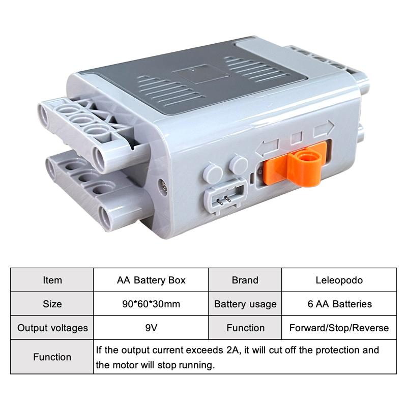 Diy 5292 Monster Motor Compatible Tech Part  8881 Aa Battery Box Building Block Moc Off-Road Vehicles Sports Car Power Functions