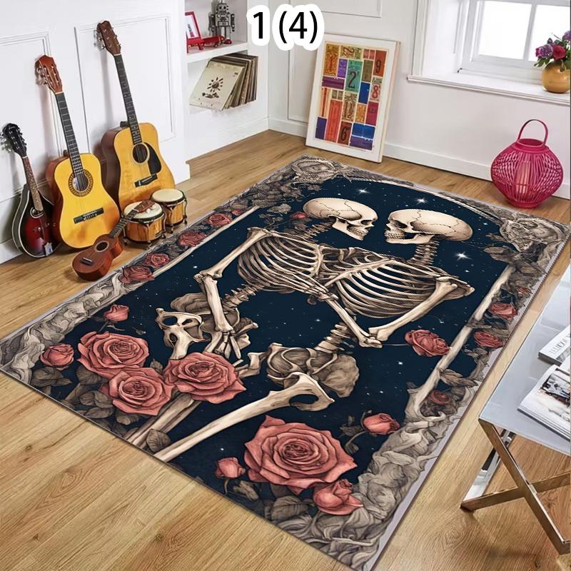 

Skeleton Pattern Anti Slip Door Mat - Machine Washable Lightweight Carpet Suitable for Living Rooms Bedroomshome Decor Rugs 40x60cm