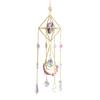 Faux Crystal Suncatcher for Window Natural Stone Rainbow Maker with Prism Pendant for Indoor Outdoor