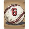 Vintage Style Metal Tin Sign Baseball Number 6 Sports Decor 20x30cm