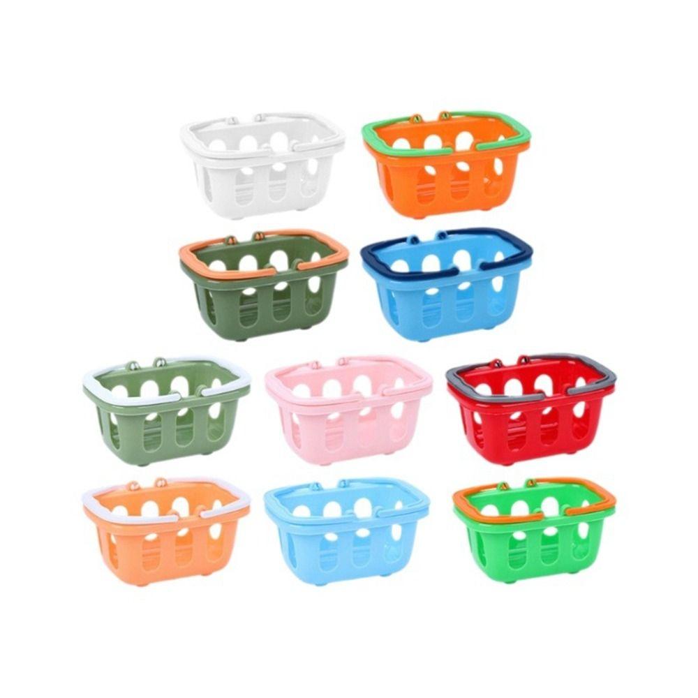 5pcs Multicolors Basket Toys Mini Shopping Hand Basket Model Doll House