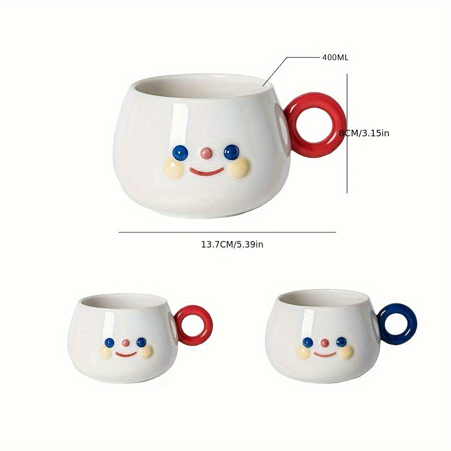 Ceramic Coffee Mug with Chubby Face Design, Microwave Safe,Machine Washable, Novelty Round Cup for Office, Afternoon Tea, Breakfast, Milk