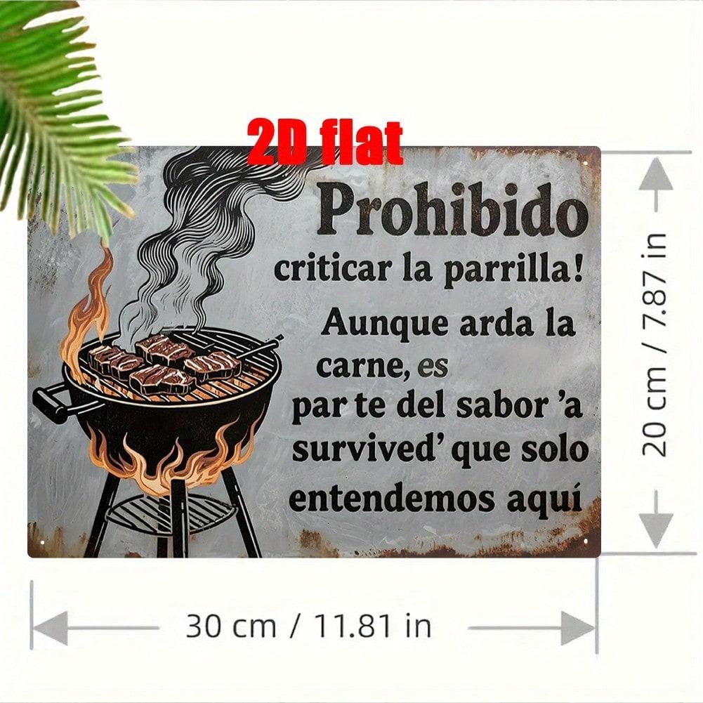

Metal Tin Sign Wall Art Spanish Grill Plaque Home Decor Gift for Garden Living Room Terrace Backyard Dining Room Halloween 7.8x11.8 Inches 20x30 різнокольоровий