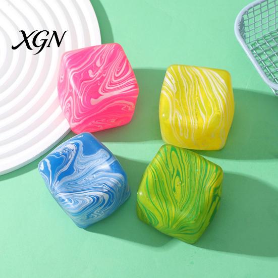 Cube Pinch Toy Flow Pattern Squeeze Anxiety Relief Stress Ball Sensory Elastic Decompression Stretchy Party Favors Slow Rebound