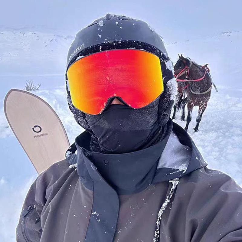 Mountaineering and skiing goggles, outdoor sports glasses, UV protection, double-layer anti-fog, stylish ski goggles for men and women
