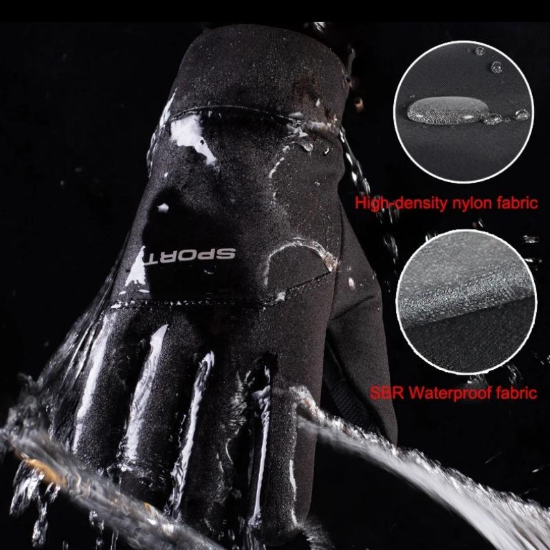 Windproof and Waterproof Outdoor Gloves with Touch Screen Thumb and Index Finger - Warm Gloves for Running and Cycling