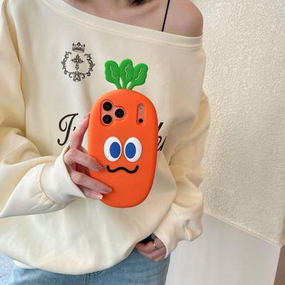 3D Carrot iPhone Case for Apple 17 Pro Max/16/15/14/13 - Fun & Cute Design