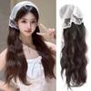 Hair Scarf Half Headband Wig Bohemia Long Wavy Hair Lace Headscarf Headband Wig  Spring