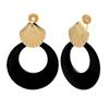 Shell Circle Pendant Earrings Exaggerated Temperament Creative Sense of High-end Exaggerated Mosquito Coil Disc Ear Clips No Holes