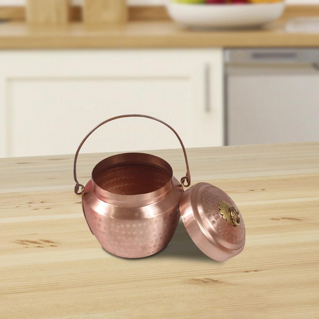Copper pot, stock pot with lid, single cookware, non-stick, small copper pot,