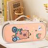 Cartoon Cute Capybara Pencil Case With Handle Portable Pen Bag Student Stationery School Supplies Large Capacity Storage Pen Box