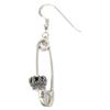 JustinDavis [Excellent Condition] SEJ323 2 925 THRASH Crown Safety Pin Motif Single Ear Hook Earring Silver Oxidized finishUsed