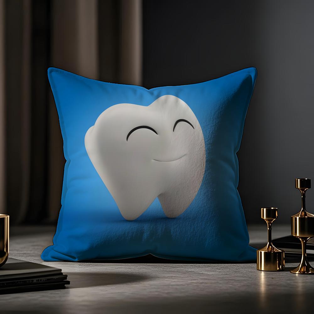 Cuscino per Divano Novità Clinica Dentale Dente Anime Federa Anti-acaro Cerniera Invisibile Morbido Peluche Corto