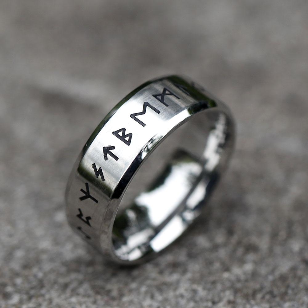 2026 NEW Men's 316L Stainless-steel Rings Retro Odin Norse Viking Amulet Rune RING for Teen Fashion Jewelry Gifts Free Shipping