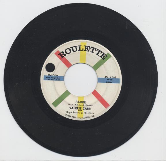 7inch Record VALERIE CARR - When The Boys Talk About The Girls  R4066 ROULETTE 1958 US Pop Used