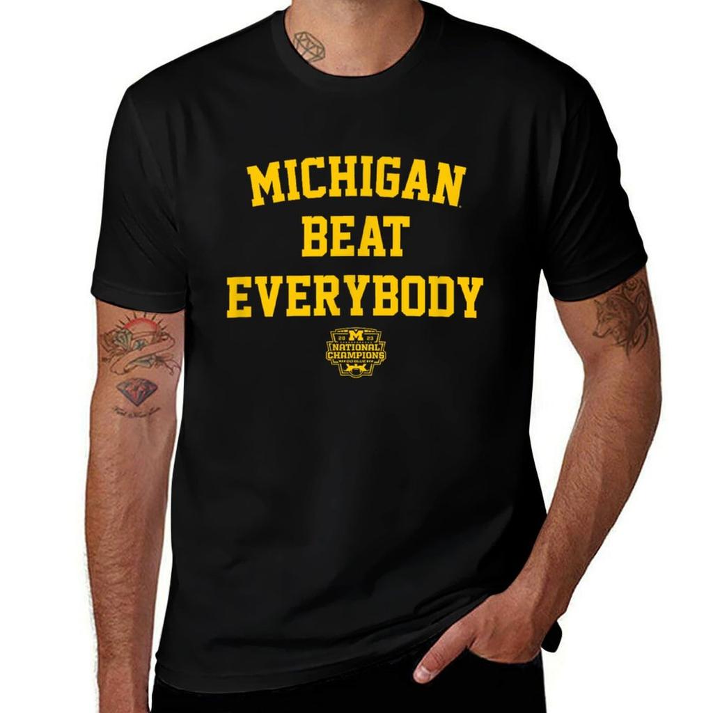 Michigan Football Michigan Hat Alle Geschlagen Nationalmeister T-Shirt T-Shirts Designer T-Shirts Mit Aufdrucken T-Shirt