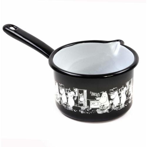 P.O.S. Moomin Muurla Enamel Black Jam Milk Saucepan, approximately 250 x 105 x 145 mm