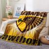 Hawthorn Hawks Print Flaneldecke, Hohe Qualität, Bequem für alle Jahreszeiten, Heimdekoration, Wärme und Komfort, Perfekt für Weihnachtsgeschenke